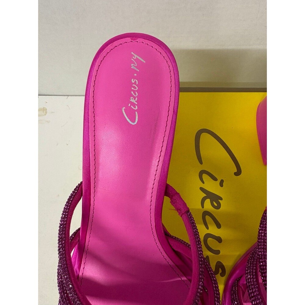 Circus NY Women's Heddie Embellished Mule Sandals in Pink Punch Block Heel Sz 9M - Picture 6 of 8